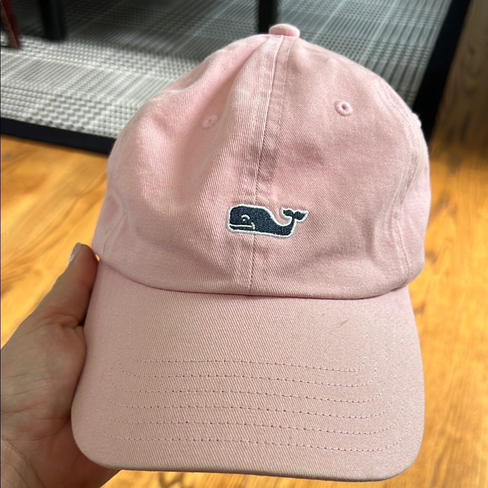 VINEYARD VINES Pink Classic Logo Whale Baseball Cap Hat Adjustable Buckle